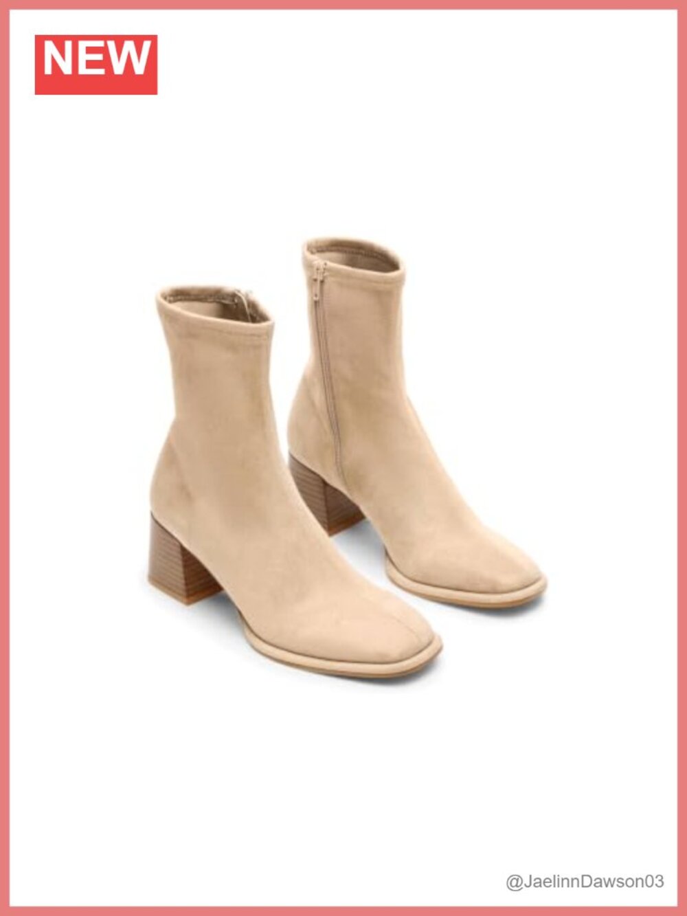 Womens Ankle Boots Square Toe Chunky Heel Zipper Dress Booties
